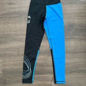 Adidas Black and Bright Blue Leggings